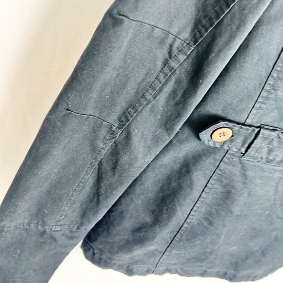 XRAY JEANS | 🧥Dark Navy Blue Brown Faux Leather Trim Multi-Pocket Jacket Coat - Picture 12 of 13